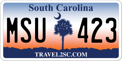 SC license plate MSU423