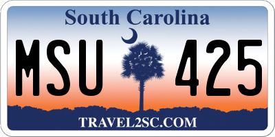 SC license plate MSU425