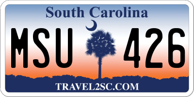 SC license plate MSU426