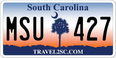 SC license plate MSU427