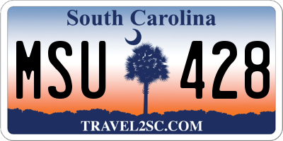 SC license plate MSU428