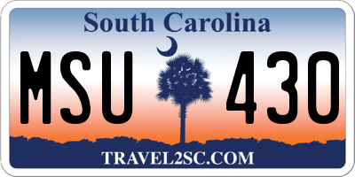 SC license plate MSU430