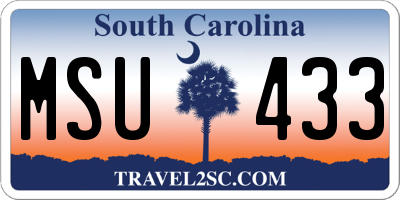 SC license plate MSU433