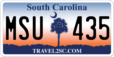 SC license plate MSU435