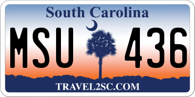 SC license plate MSU436
