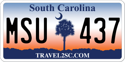 SC license plate MSU437
