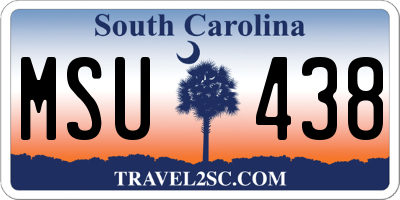 SC license plate MSU438