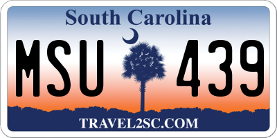 SC license plate MSU439