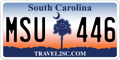SC license plate MSU446