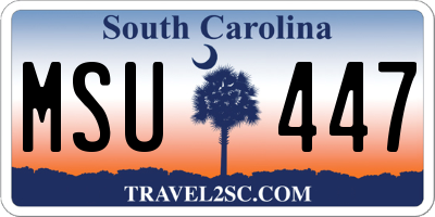 SC license plate MSU447