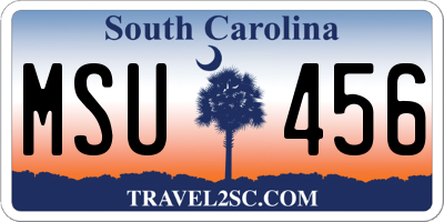 SC license plate MSU456