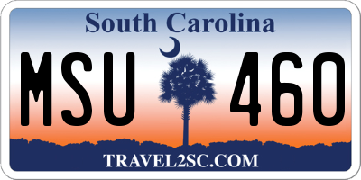 SC license plate MSU460