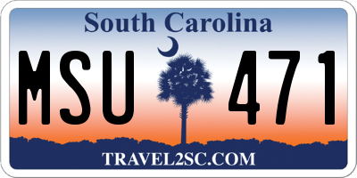 SC license plate MSU471