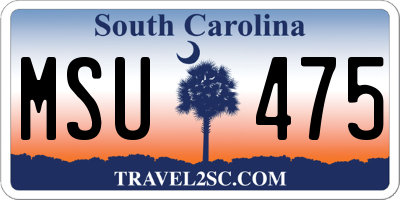 SC license plate MSU475