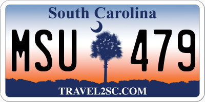 SC license plate MSU479