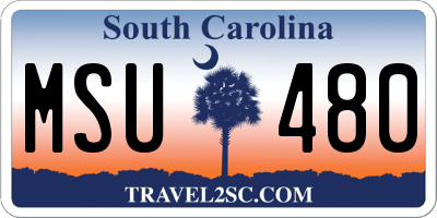 SC license plate MSU480