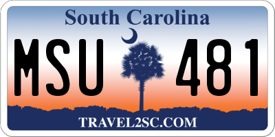 SC license plate MSU481