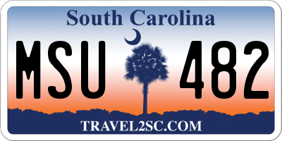 SC license plate MSU482