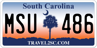SC license plate MSU486