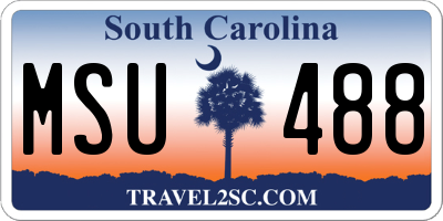 SC license plate MSU488