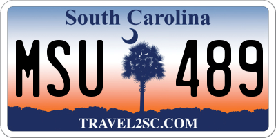 SC license plate MSU489