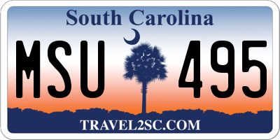 SC license plate MSU495