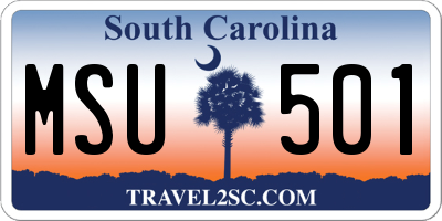 SC license plate MSU501