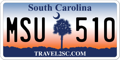 SC license plate MSU510