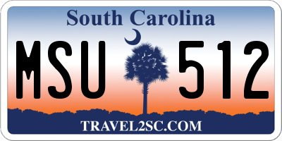 SC license plate MSU512