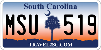 SC license plate MSU519