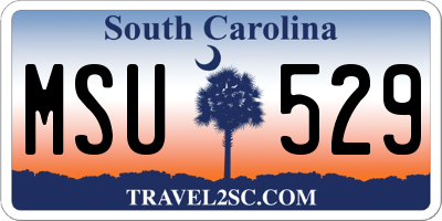 SC license plate MSU529