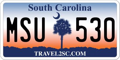 SC license plate MSU530