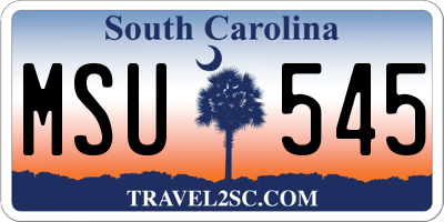 SC license plate MSU545