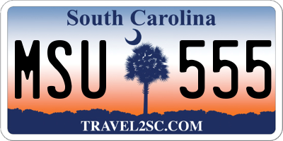 SC license plate MSU555
