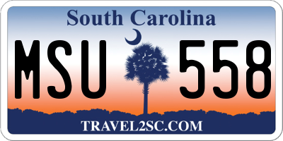 SC license plate MSU558