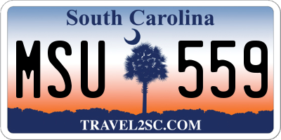 SC license plate MSU559