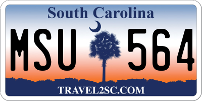 SC license plate MSU564