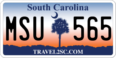 SC license plate MSU565