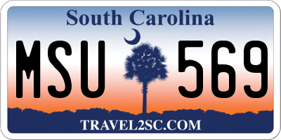 SC license plate MSU569