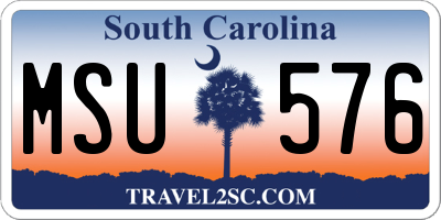 SC license plate MSU576