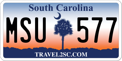 SC license plate MSU577