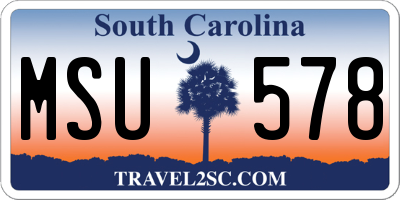 SC license plate MSU578