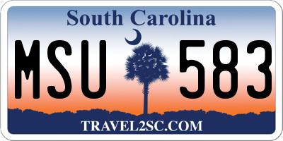 SC license plate MSU583