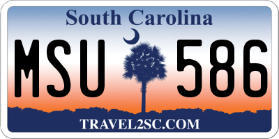 SC license plate MSU586