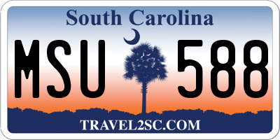 SC license plate MSU588