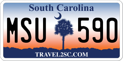 SC license plate MSU590