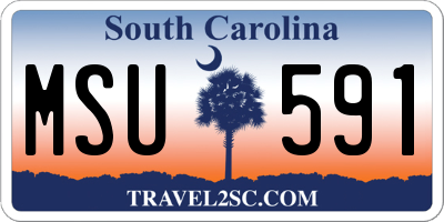SC license plate MSU591