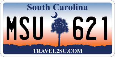 SC license plate MSU621