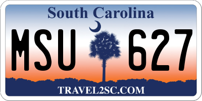 SC license plate MSU627