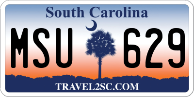 SC license plate MSU629